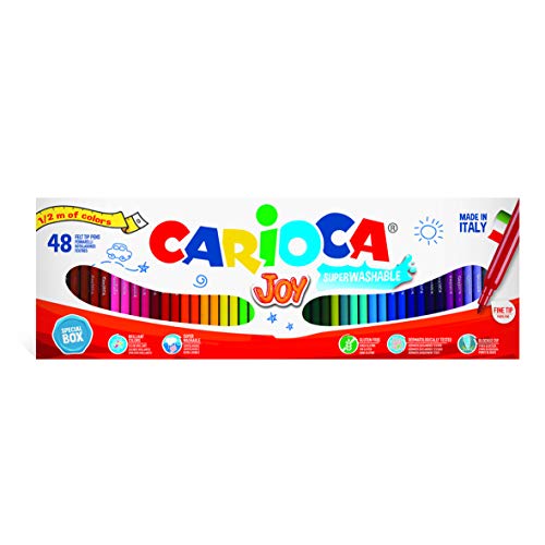 Carioca Joy | 41020 - Medio Metro de Rotuladores Punta Fina, Colores Surtidos, 48 Unidades Carioca Joy | 41020 - Medio Metro de Rotuladores Punta Fina, Colores Surtidos, 48 Unidades