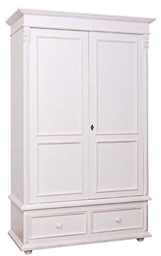 Casa Padrino Country-Style Wardrobe White - Clothes Cabinet Shabby H 206 cm W 127 cm D 61 cm - Muebles de Estilo Country