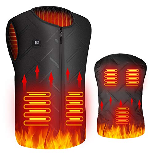 Chaleco Calefactable Eléctrico, USB Chalecos Termico Hombre Mujer, 3 Temperatura Ajustable, Lavable Chaqueta Térmica Calefactores Chaleco Cálido de Invierno para Moto Pesca Caza Acampada Esquí Chaleco Calefactable Eléctrico, USB Chalecos Termico Hombre Mujer, 3 Temperatura Ajustable, Lavable Chaqueta Térmica Calefactores Chaleco Cálido de Invierno para Moto Pesca Caza Acampada Esquí