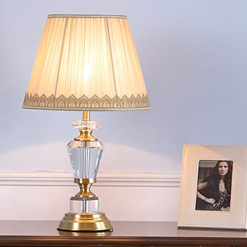 ChangHua1 Lámparas de escritorio, minimalista, estilo europeo, de cristal, lámpara de mesa de dormitorio, lámpara de mesa, de lujo, creativa, para sala de estar, decoración de mesa, 36 x 56 cm
