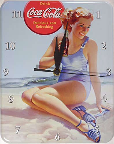 Coca Cola Coca Beach Badenixe reloj de pared chapa estable nuevo 26 x 20 cm U573