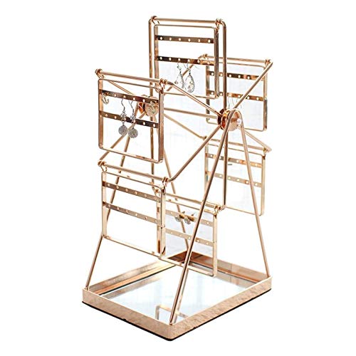 Colgador de joyas Pendiente giratorio Golden Table de giro Ferris Wheel Pendiente Organizador de la joyería Soporte de exhibición for mujer MUCHACHA MUCHACHA PISTA DE PANTENERTE DE ALMACENAMIENTO Sopo