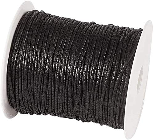 Cordón de poliéster de 185 yardas, 0,8 mm, color negro