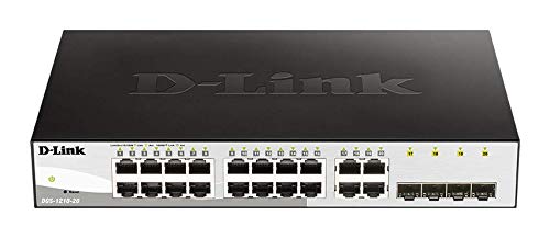 D-Link DGS-1210-20 - Switch 16 Puertos Gigabit y 4 Puertos SFP Combo 100/1000 Mbps (Altura 1U, VLAN automática para Video vigilancia y telefonía IP) D-Link DGS-1210-20 - Switch 16 Puertos Gigabit y 4 Puertos SFP Combo 100/1000 Mbps (Altura 1U, VLAN automática para Video vigilancia y telefonía IP)