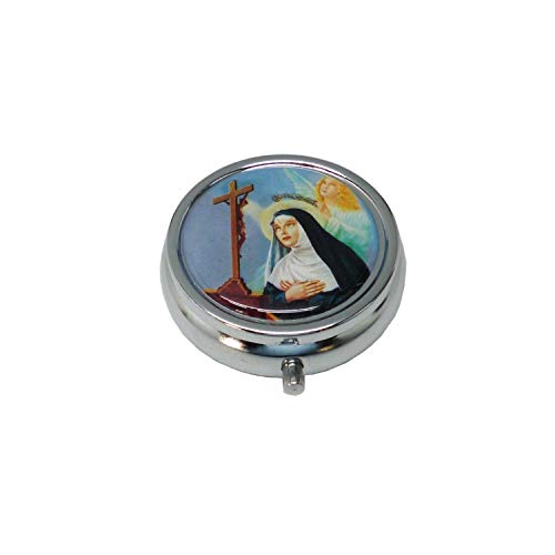 DELL'ARTE SRL - Caja para rosario de 5 cm de diámetro con imagen de Santa Rita, SRL
