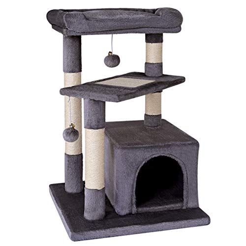 dibea Árbol rascador árbol para escalar árbol rascador para gatos Altura 75 cm Gris oscuro