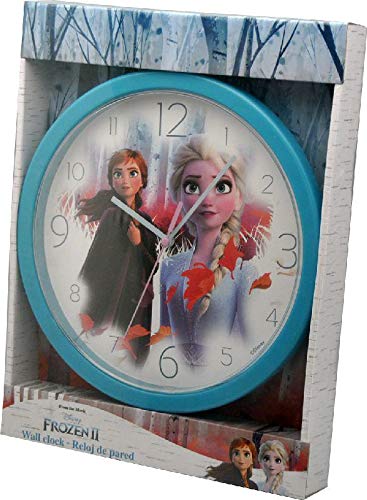 Disney Frozen 2 Pared Relojes de Chimenea Decoración del hogar Unisex Adulto, Multicolor (Multicolor), única