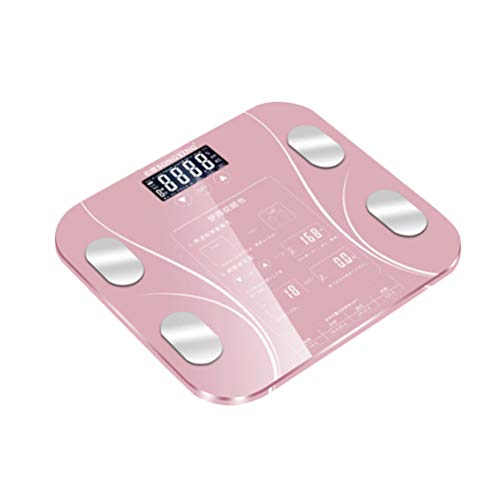 DOITOOL Báscula de grasa corporal inteligente USB recargable Digital Báscula de composición corporal Analizador para peso corporal grasa muscular masa (oro rosa)