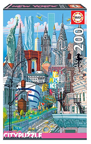 Educa Borras - Serie Citypuzzle, Puzzle 200 piezas, Nueva York (18472)