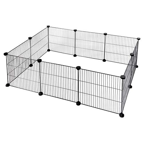 ELIGHTRY DIY Parque para Mascotas Jaula Perros Conejos Hámster Cobaya de Malla Metálica Valla para Animales Pequeños Ajustable Rejilla 109x74x39cm Negro XCWWL0001sz ELIGHTRY DIY Parque para Mascotas Jaula Perros Conejos Hámster Cobaya de Malla Metálica Valla para Animales Pequeños Ajustable Rejilla 109x74x39cm Negro XCWWL0001sz
