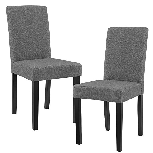 [en.casa] Set de 2 sillas de Comedor Elegantes tapizadas de Tela Gris - 90 x 42cm sillas de diseño