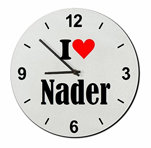 EXCLUSIVO: Vidrio de reloj "I Love Nader" una gran idea para un regalo para su pareja, colegas y muchos más! - reloj, Regaluhr, Regalo, Amo, Made in Germany.