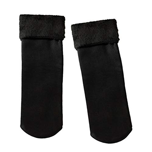 F Fityle Calcetines Cálidos de Felpa Borrosa para Mujer Botas Térmicas Pesadas Gruesas Calcetines para Dormir Medias - Negro, 300x150x50mm