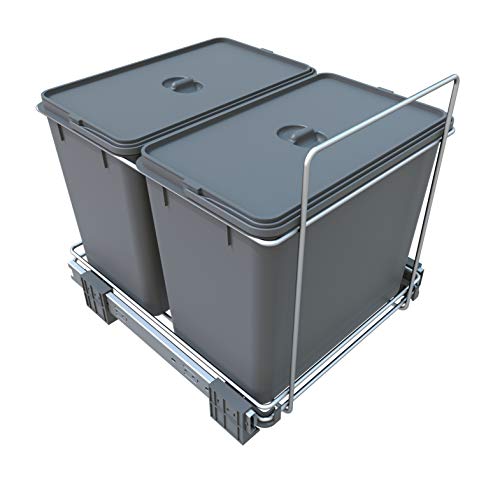FELOMODE ECOFIL PF02A - Cubo de basura para recogida selectiva de residuos, base extraíble, (2 x 18 l, 34 x 46 x 31 cm)