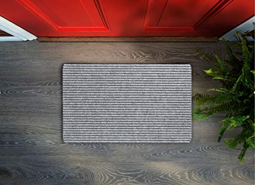 Floorcover Felpudo para puerta (40 x 60 cm), color gris claro