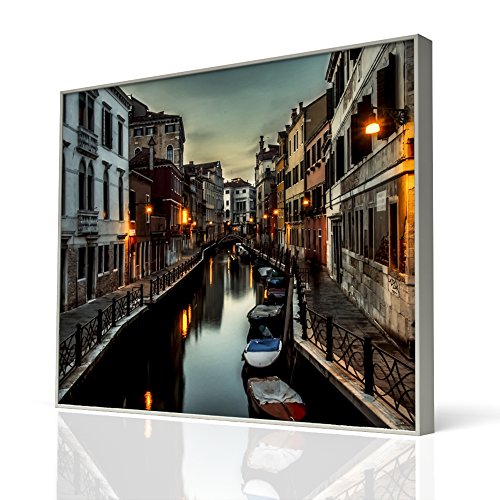 FOTOCUADRO Venecia DE Noche Medidas 51 x 41 cm Impresion EN PVC Y Marco DE Madera COMPACTA