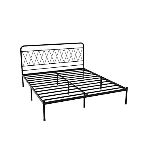 FTFTO Household Products Simple and Modern Iron Bed 59 Inch Iron Frame Bed Golden Black and White Iron Frame Bed Single and Double Bed White 70.9 * 79in
