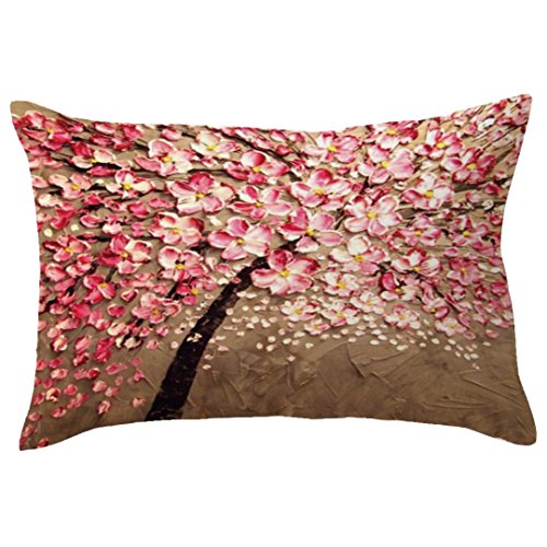 Funda de cojín Ronamick, 30 cm x 50 cm, rectangular, gran árbol, impresión de cojín, feliz, estampado multicolor, transpirable (F) Funda de cojín Ronamick, 30 cm x 50 cm, rectangular, gran árbol, impresión de cojín, feliz, estampado multicolor, transpirable (F)