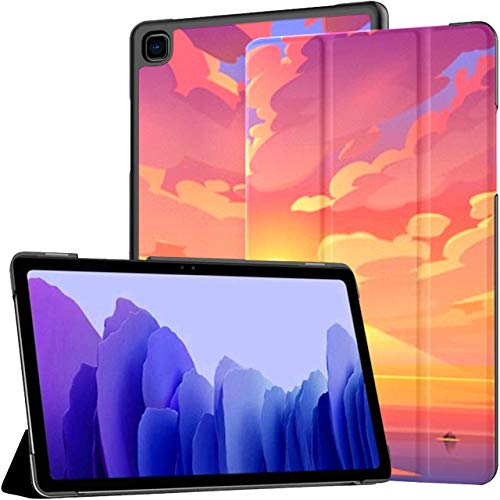 Funda para Samsung Galaxy Tab A7 Tablet de 10,4 Pulgadas 2020 (sm-t500 / t505 / t507), Sunset Sunrise Ocean Naturaleza Paisaje Fondo Cubierta de Soporte de múltiples ángulos con activación/suspensi