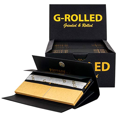 G-ROLLED | Kit para llevar | 15 paquetes de 32 papeles de larga duración y tips además cada kit dispone de una superficie de corte integrada y una bandeja de mezcla perfecta para viajes.
