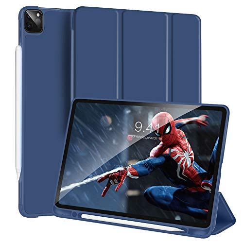 GANGXUN Funda para iPad Pro 11 Pulgadas 2020/2018, Folio Smart Magnética Cover Inteligente Triple con Función de Auto-Sueño/Estela, Soporte de Apple Pencil 2ª generación de Carga (azul marino)