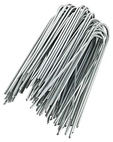 GardenMate 500 Grapas de sujeción GALVANIZADAS de Alambre de Acero | Longitud 150 mm, Ancho 25 mm, Ø 2,9 mm GardenMate 500 Grapas de sujeción GALVANIZADAS de Alambre de Acero | Longitud 150 mm, Ancho 25 mm, Ø 2,9 mm