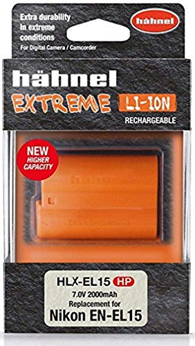Hähnel HLX de el15hp 10001508 Extreme – Batería de Ion de Litio para Nikon D500/D610/D750/D810/D7200 (7 V, 2000 mAh), Color Naranja