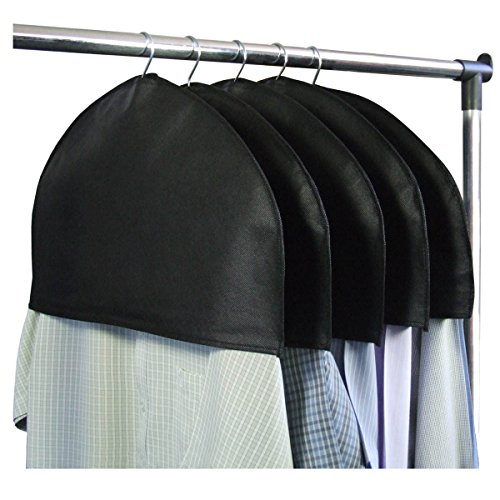 Hangerworld 20 Fundas para los Hombros, Transpirable. Negro - Protege Las Prendas contra el Polvo, la Suciedad y Las Manchas.