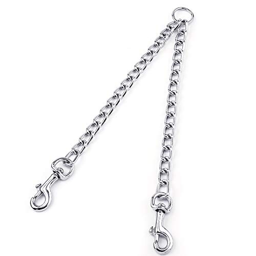 HAPPY HACHI Doble Correa para 2 Perros Cadena Correas para Mascota Plomo Acoplador Duradera Caminar Entrenamiento(L 4.0mm*70cm) HAPPY HACHI Doble Correa para 2 Perros Cadena Correas para Mascota Plomo Acoplador Duradera Caminar Entrenamiento(L 4.0mm*70cm)