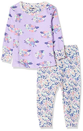 Hatley Organic Cotton Long Sleeve Pyjama Sets Conjuntos de Pijama, Púrpura (Contar ovejas 500), 12 Meses para Bebés