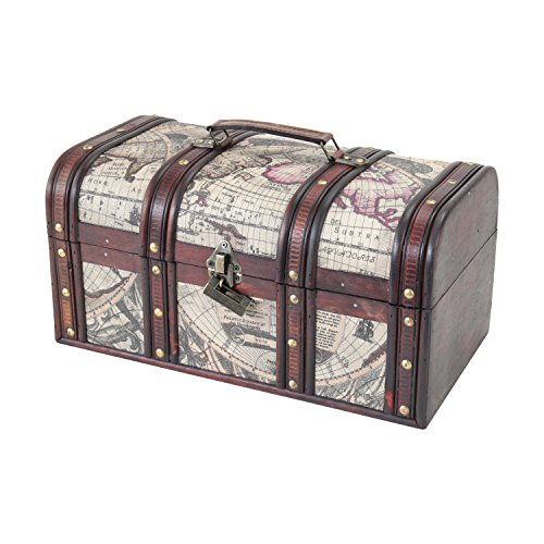HMF 6410-159 Cofre del Tesoro de Madera con Candado | 38 x 20 x 19 cm | Grande | Cuba HMF 6410-159 Cofre del Tesoro de Madera con Candado | 38 x 20 x 19 cm | Grande | Cuba