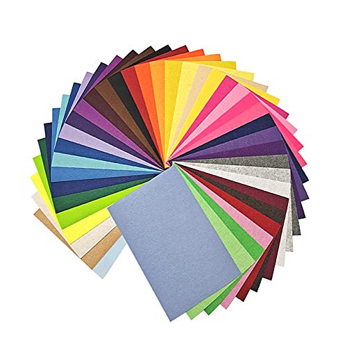 Hoja de Fieltro 40 Colores Tela de Fieltro Suave Felt Fabric para Manualidades Costura DIY Artesanía para Costura y Artesanías de Bricolaje