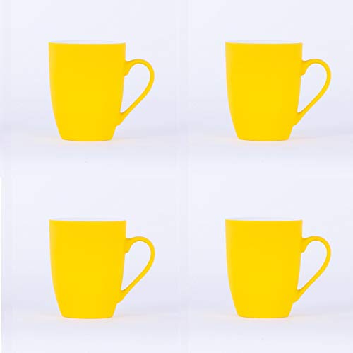 Homevibes Juego De 4 Tazas De Ceramica De Desayuno, Tazas para Infusiones, Taza Mug Ceramica, Set de 4 Tazas para Cafe o Te (Amarillo) Homevibes Juego De 4 Tazas De Ceramica De Desayuno, Tazas para Infusiones, Taza Mug Ceramica, Set de 4 Tazas para Cafe o Te (Amarillo)