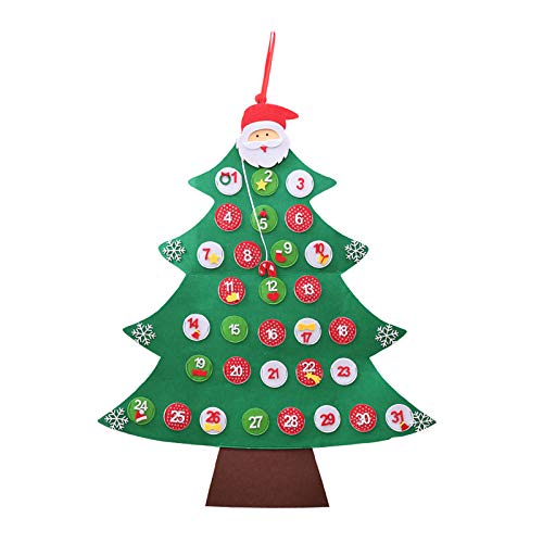 iFCOW Calendario de Adviento de Navidad Decoración de Navidad Colgante Árbol de Navidad Calendario de Cuenta atrás antes de Navidad Regalo de Navidad