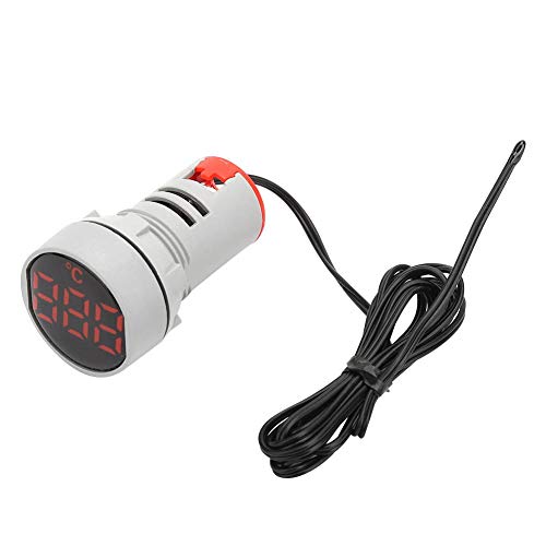 Indicador de Temperatura de 50~380V AC, -20~199 ℃ 0.5W Mini LED Medidor de Temperatura de Pantalla Digital, Durable y de Alto Rendimiento(Red)