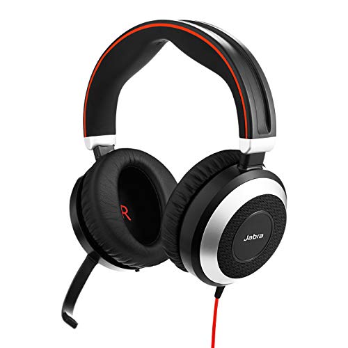 Jabra Evolve 80 UC – Auriculares Estéreo Over-Ear con Cable Optimizados para Comunicaciones Unificadas con Cancelación Activa de Ruido – Jack de 3.5 mm – Negro Jabra Evolve 80 UC – Auriculares Estéreo Over-Ear con Cable Optimizados para Comunicaciones Unificadas con Cancelación Activa de Ruido – Jack de 3.5 mm – Negro
