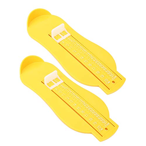 Jadpes Dispositivos de medición de pies Amarillos duraderos de 2 Piezas 0-200 mm, calibrador de Zapatos Seguro, para bebés, niños, bebés, niños(Yellow)
