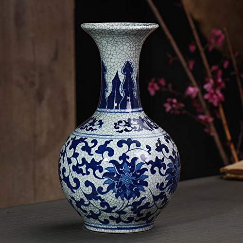 JHDDHP3 Jarrón Creativo cerámica Antigua Azul y Blanco jarrones de Porcelana Flor grieta Nueva Sala de Estar China Decoraciones Flores floreros decoración de la decoración del hogar (Color: 5)