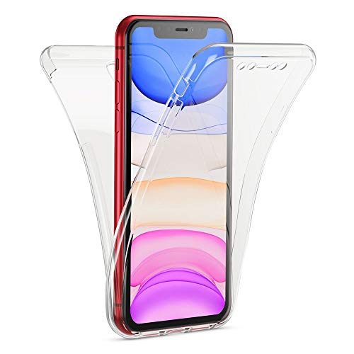 Kaliroo Cover 360 Grados Compatible con iPhone 11 Funda, Full-Body Case Silicona Proteccion Trasera & Delantera, Delgado Estuche Integral Carcasa Robusta Cubierta Protectora Pantalla - Transparente Kaliroo Cover 360 Grados Compatible con iPhone 11 Funda, Full-Body Case Silicona Proteccion Trasera & Delantera, Delgado Estuche Integral Carcasa Robusta Cubierta Protectora Pantalla - Transparente