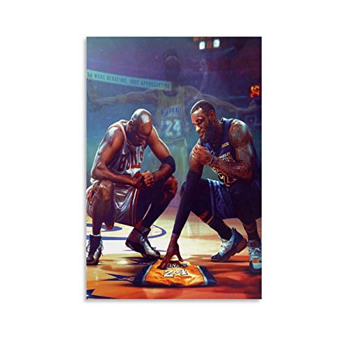 Kobe Bryant Lebron James and Michael Jordan - Lienzo decorativo para pared (50 x 75 cm)