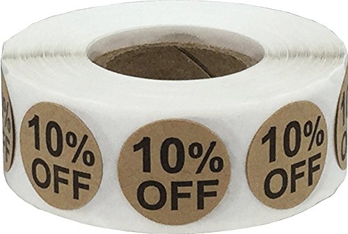 Kraft Natural Marrón 10% de Descuento en la Venta de Pegatinas, 19 mm 3/4 Pulgadas Etiquetas de Venta al por Menor 500 Paquete Kraft Natural Marrón 10% de Descuento en la Venta de Pegatinas, 19 mm 3/4 Pulgadas Etiquetas de Venta al por Menor 500 Paquete