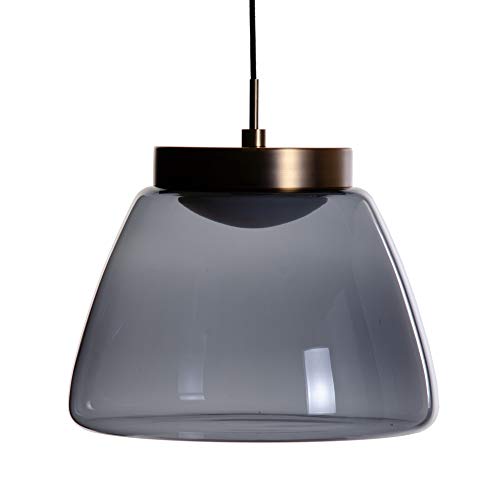 Lámpara de techo tulipa de metal y cristal negra y dorada de Ø 30x24 cm - LOLAhome Lámpara de techo tulipa de metal y cristal negra y dorada de Ø 30x24 cm - LOLAhome