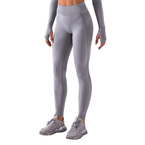 Lenfeshing Leggings sin Costuras Mujer Pantalon Deportivo Alta Cintura Yoga Elásticos Fitness Seamless para Running Yoga Ejercicio