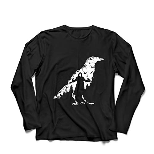 lepni.me Camiseta de Manga Larga para Hombre El Cuervo - Los Muertos y Las Almas perdidas (Small Negro Multicolor)