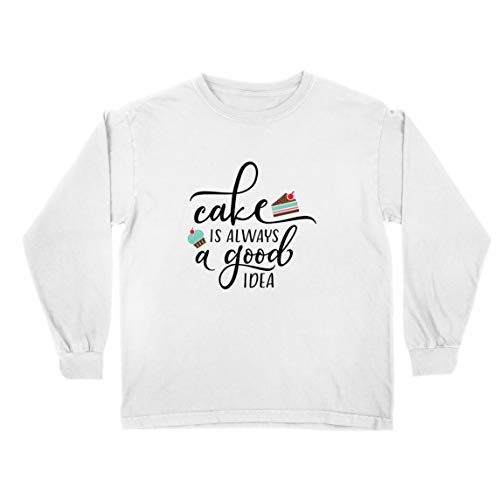 lepni.me Camiseta para Niño/Niña El Pastel es Siempre una Buena Idea El Amor cocinar Cocinar Hornear Comer (5-6 Years Blanco Multicolor)