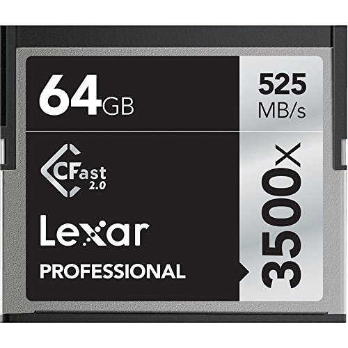 Lexar lc64gcrbeu3500 Professional 3500 X (525mb/S) Pro CFast CompactFlash Tarjeta de Memoria, 64 GB, Negro