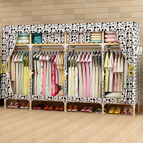LIUXRONG Armario de Tela Organizador de Armario Organizador de Almacenamiento portátil Armario Armario y Zapatero, Armario de Madera Maciza Reforzada Grande - Armario Doble Oxford,H_206cm*45cm*170cm LIUXRONG Armario de Tela Organizador de Armario Organizador de Almacenamiento portátil Armario Armario y Zapatero, Armario de Madera Maciza Reforzada Grande - Armario Doble Oxford,H_206cm*45cm*170cm