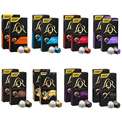 L'OR Coleccion de variedad de Cafe Espresso - Cápsulas de café de aluminio compatibles con Nespresso (R) - 16 paquetes de 10 cápsulas (160 bebidas)