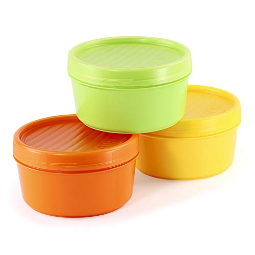 Lote de 3 Contenedores Portafruta en Plástico PP Libre de BPA de 0.5L. Ideal Para Fruta o Papilla. Colores Surtidos Lote de 3 Contenedores Portafruta en Plástico PP Libre de BPA de 0.5L. Ideal Para Fruta o Papilla. Colores Surtidos