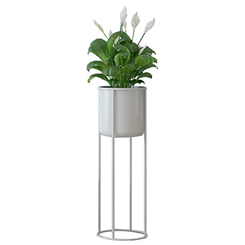 LXLA Soporte de Planta de Metal para Interior con Maceta - Soportes de exhibición de Flores en Maceta en Moderno Simple - Diámetro máximo de macetas de 28 cm (Color : White)